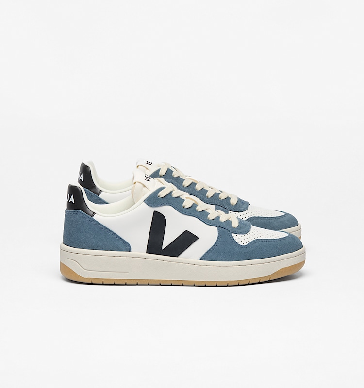 veja baskets v-10-prime cuir bleu vi0220863 Lateral view