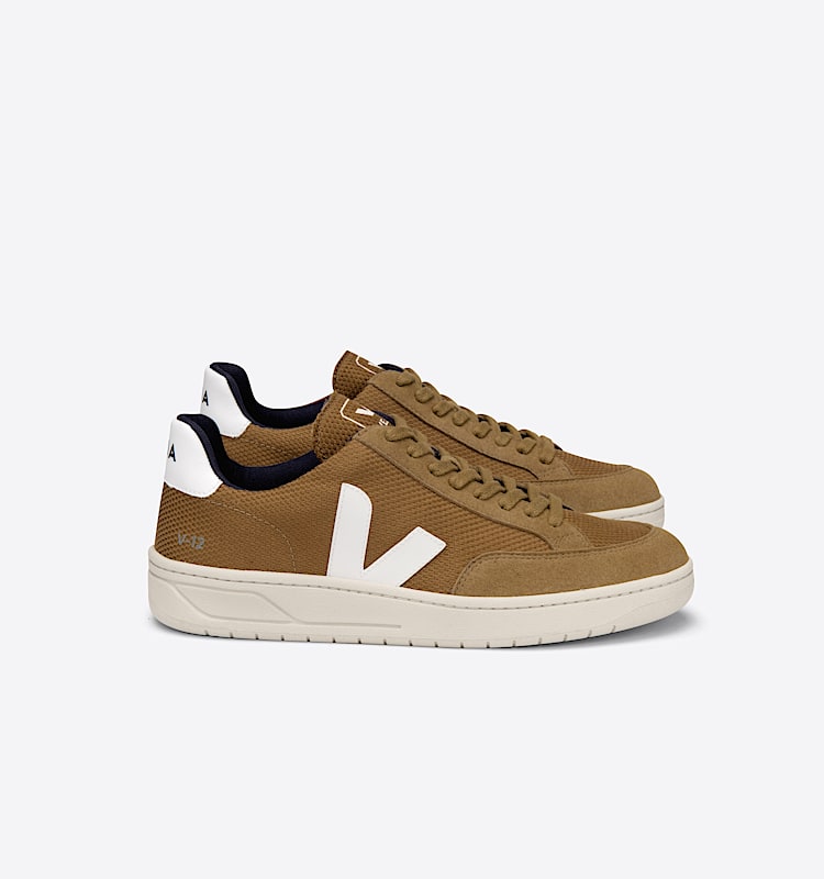 veja baskets v-12 recycl&eacute; marron xd0102814 Lateral view