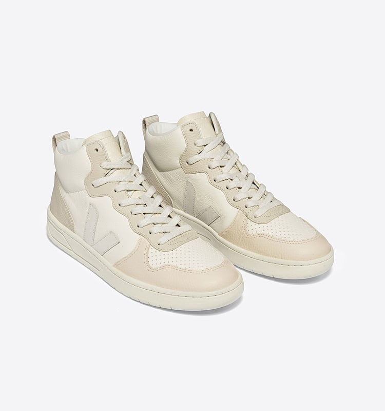 veja baskets v-15 cuir beige vq0503451 Top view