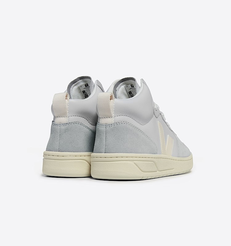 veja baskets v-15 cuir gris vq2003590 Back view