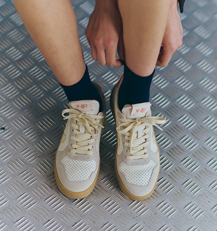 veja baskets v-82 cuir-biologique gris ve3320758