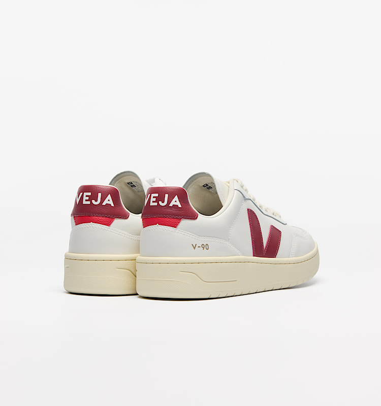 veja baskets v-90 cuir blanc vd2003657 Back view