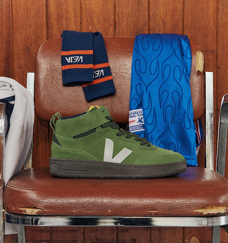 veja baskets v-95 su&egrave;de vert qz0320859