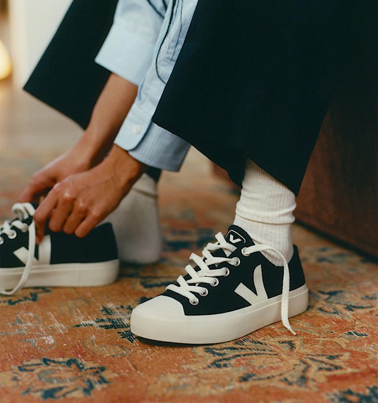 veja baskets wata-ii-low coton-biologique noir pl0101397